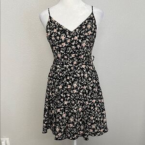 7daywknd Black Floral Minidress Size Small